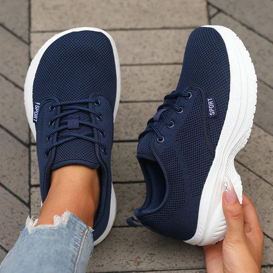 Platform Women’s Running Shoes Breathable Comfortable Outdoor Camping Running Shoes Minimalist Wide Last Soft Sole Tennis Sneakers