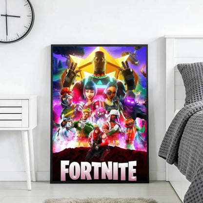 F-FORTNITES-ES Online Game Poster Stickers Art Print Retro Vintage Wall Decor HD Living Room Home Office Gift Occasion
