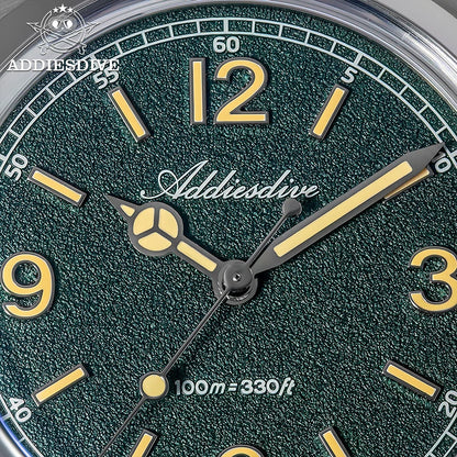 ADDIESDIVE 36mm Bestseller-Herrenuhr AD2518 mit gewölbtem Spiegelglas, 316L-Edelstahl, Herrenuhr, 100m wasserdichte Quarzuhr