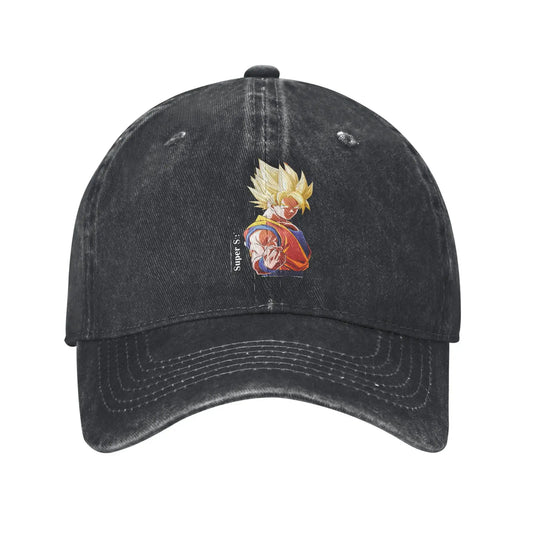 Produit gaming premium Fraquane, Dragon Ball Goku’s Saiyan Saga Baseball Cap Vintage Distressed Washed Snapback Cap Men Women