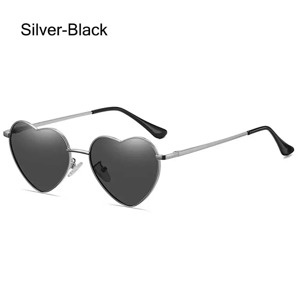 Heart-Shaped Sunglasses Heart Sun Glasses Shades Vintage 90s Glasses UV400 Protection Metal Frame Sunglasses Fancy Accessories