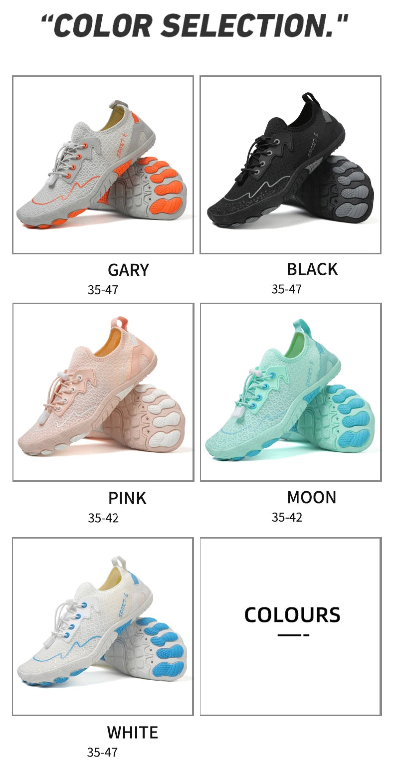 New Barefoot Wading Shoes Men and Women Mesh Quick-Drying Beach Shoes Outdoor Non-Slip Swimming Shoes Unisex Water Sports Shoes