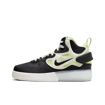 „Nike Air Force 1 Mid Top“ unisex klasikiniai sportiniai bateliai, su paminkštinimu, patogūs ir patvarūs, skirti kasdieniam neformaliam stiliui DQ7666-001