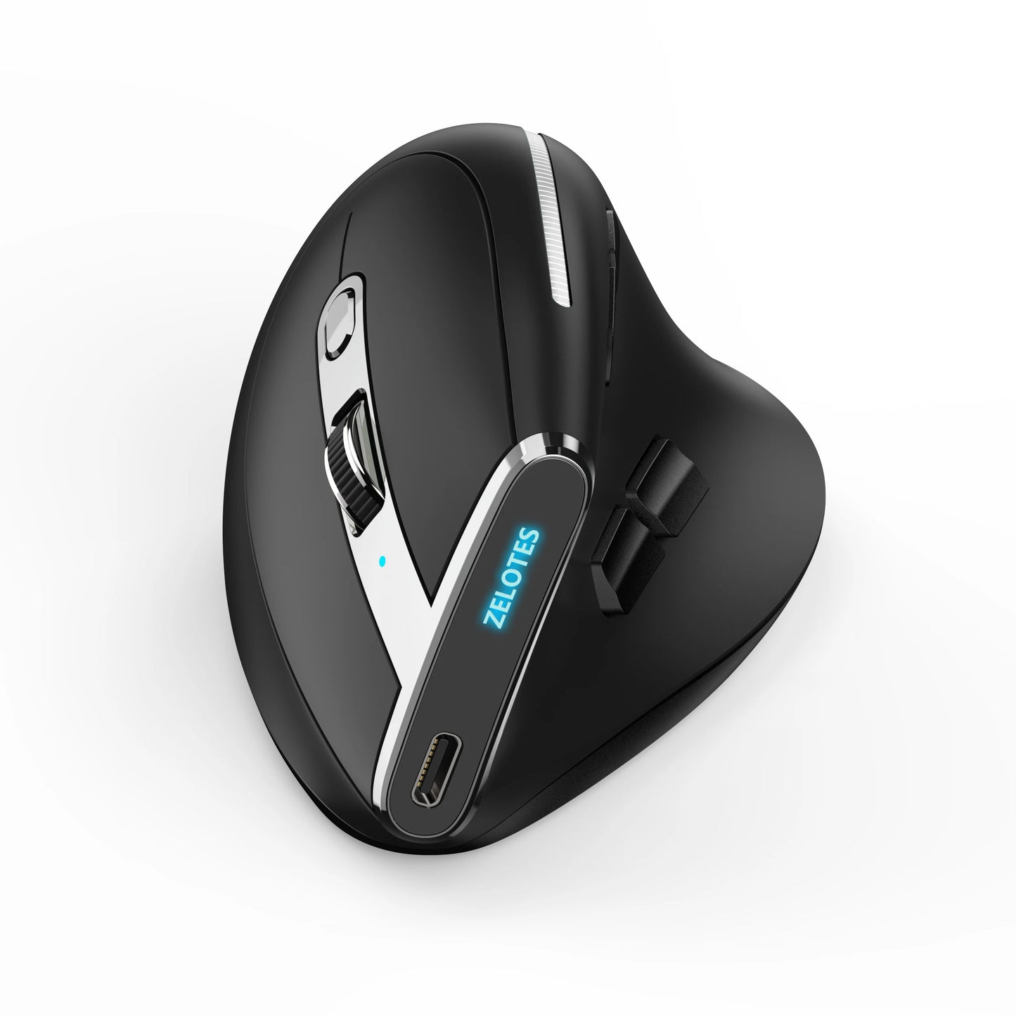 ZELOTES F36 Vertical Wireless Mouse Bluetooth Ergonomic Mice Rechargeable Programmable Gaming Mouse 2.4G 2400DPI for Laptop PC