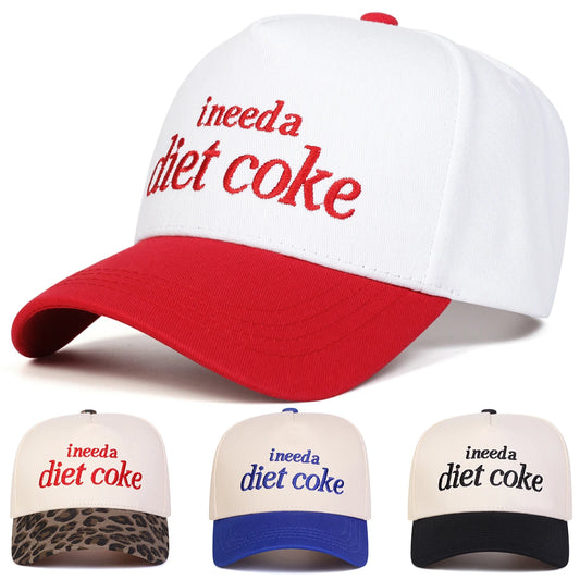 Unisex INEED A DIET COKE Letter Embroidery Baseball Caps Spring Autumn Outdoor Adjustable Casual Hats Sunscreen Hat Sports Cap