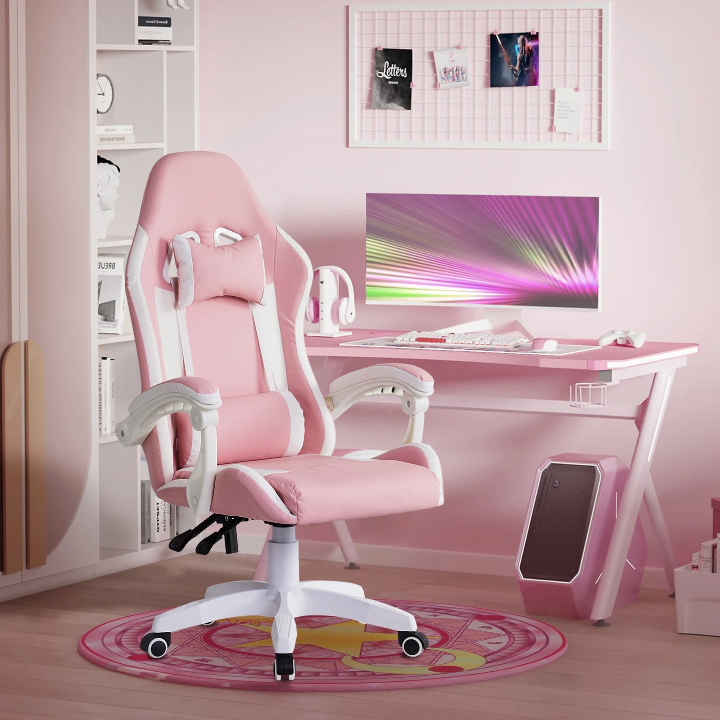 Ergonomic Racing Gaming Chair with Headrest, Lumbar Support, Height Adjustable Chair