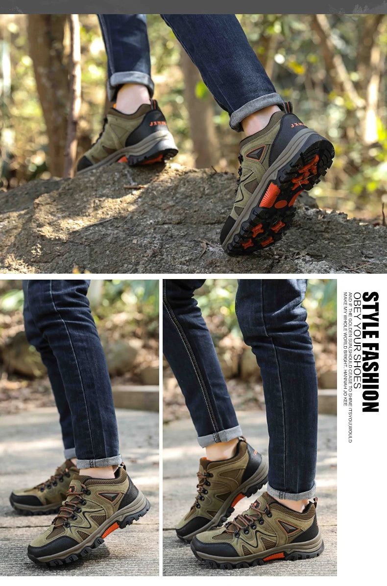 Men's Hiking Shoes All-Terrain Outdoor Sports Shoes Breathable Wear-Resistant Mesh Non-Slip Hiking Shoes Outdoor Cycling Shoes