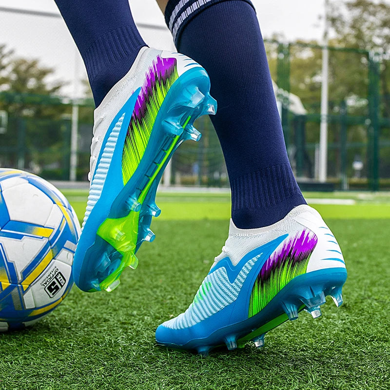 Nuove scarpe da calcio da uomo per partita e allenamento, tacchetti antiscivolo con tacchetti lunghi FG, ultraleggere da outdoor, sneaker, dropshipping