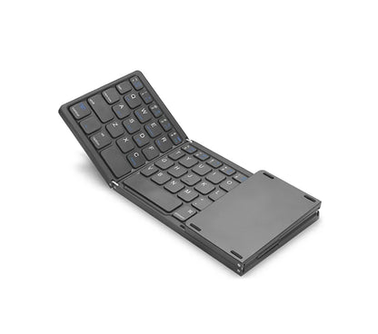Mini Folding Wireless Bluetooth Keyboard Russian Spanish Arabic Hebrew Portugues with Touchpad for Windows, Android, IOS