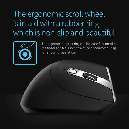 ZELOTES F36 Vertical Wireless Mouse Bluetooth Ergonomic Mice Rechargeable Programmable Gaming Mouse 2.4G 2400DPI for Laptop PC
