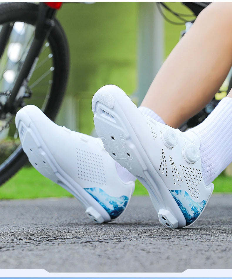 Professional Men's Road Cycling Sneakers, Bike Shoes with SPD MTB Sole, Flat Racing Speed Trail Mountain Bicycle Footwear, Pedal Sports