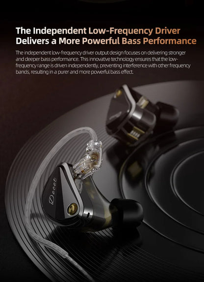 KZ Decet 5DD HiFi Wired In-Ear Earphones – Premium Dynamic Driver Earbuds with Detachable 2PIN Cable & Microphone