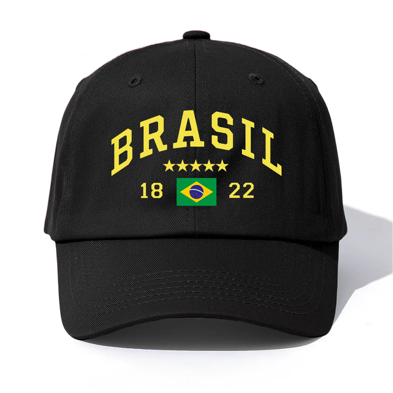 1pc BRASIL Print Baseball Cap for Adults,Minimalist Retro Style Casual Soft Adjustable Dad Hat,Perfect As Gift