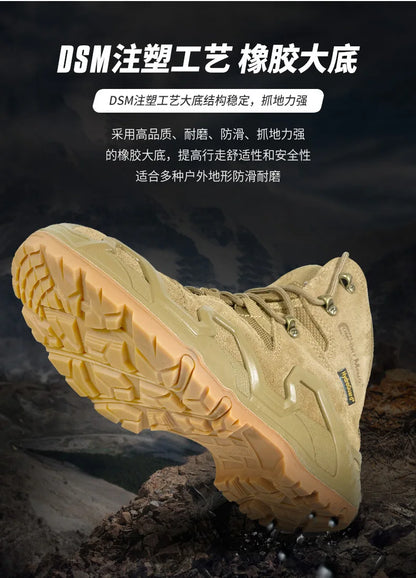 ROCKROOSTER Hiking shoes Men waterproof hunting Boots Tactical Desert Combat Boots trekking Ankle mountian cow Leather Sneakers