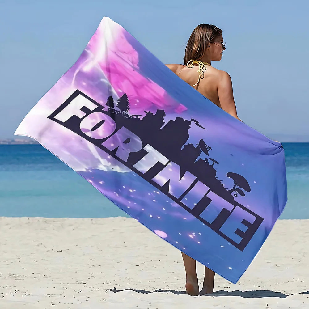 Nueva toalla de playa F-FortniteS de juego popular, microfibra sin arena, secado rápido, suave y resistente a la arena, toalla para piscina, regalo para mujer, viaje, gimnasio y ducha