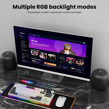 RK ROYAL KLUDGE S85 TFT Color Screent Mechanical Keyboard Tri Mode Wireless 85 Keycaps Hot-Swappable Gamer Keyboard RGB Backlit