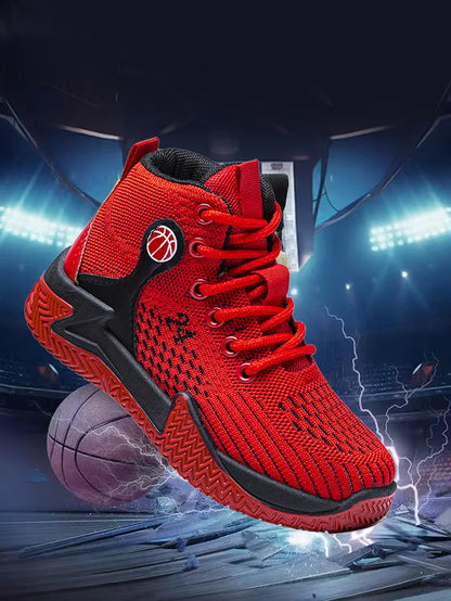Große High-Top-Sportschuhe für Herren, lässig, atmungsaktiv und bequem, mit dicker Sohle – Basketballschuhe und Laufschuhe