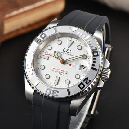 DWAYNE CAMPBELL NH35 Men's Mechanical Watch Waterproof Rubber Band Luminous Sapphire Glass Sport Watch