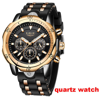 LIGE men’s automatic mechanical wristwatches – High-end luxury watch with a tourbillon, an elegant and water-resistant model, ideal for work or formal occasions.