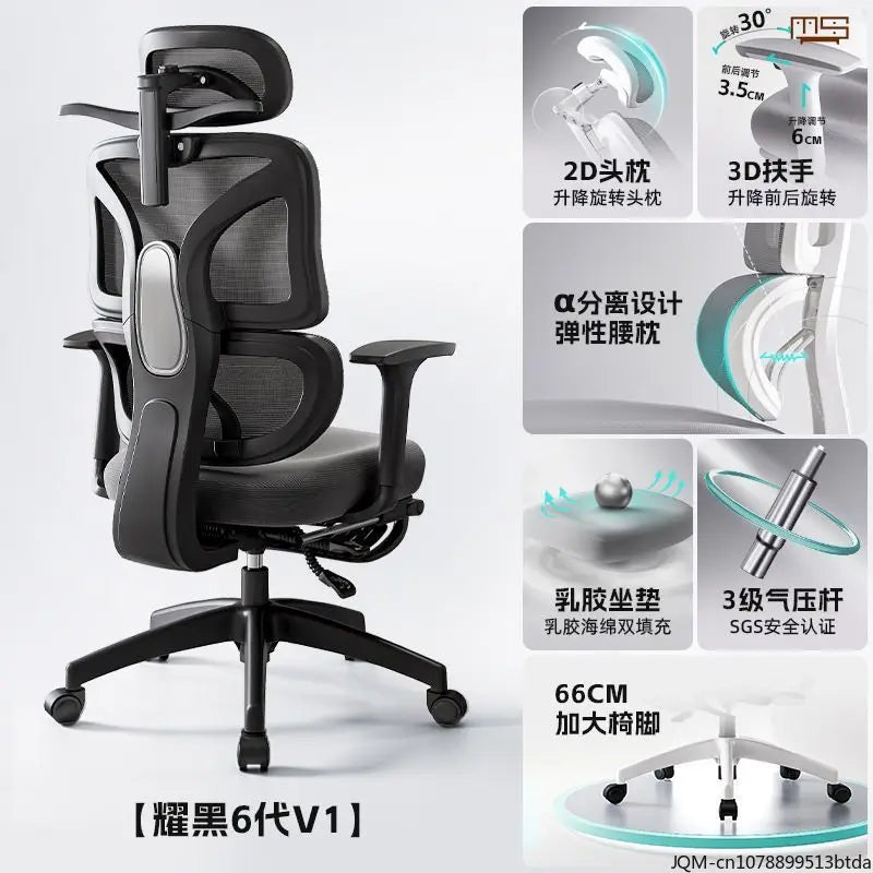 Comfortable Ergonomic Study Chair, Waist Support for Long Periods of Sitting, Lift Chair, Home Computer Swivel Office Chair