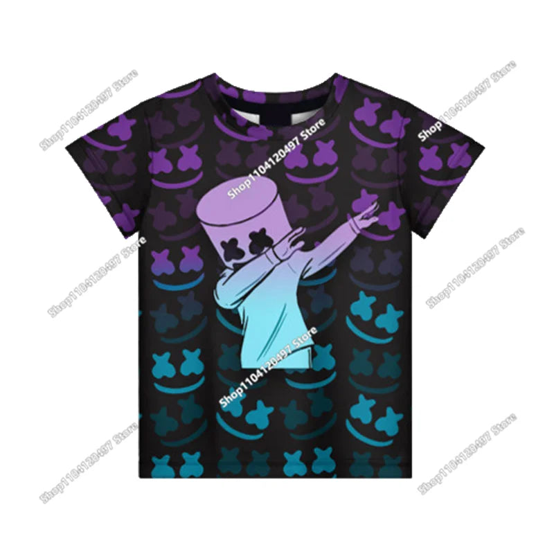 Fortnite T-Shirt für Erwachsene und Kinder, 3D-Digitaldruck, lockere Passform, große Größen, kurzärmeliges Sommer-Tee für Kinder