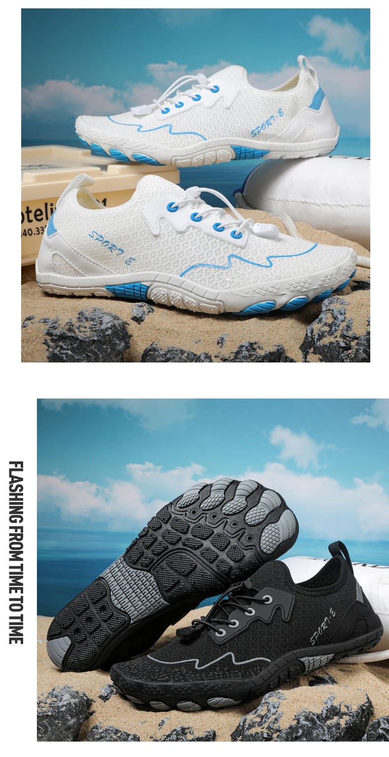 New Barefoot Wading Shoes Men and Women Mesh Quick-Drying Beach Shoes Outdoor Non-Slip Swimming Shoes Unisex Water Sports Shoes