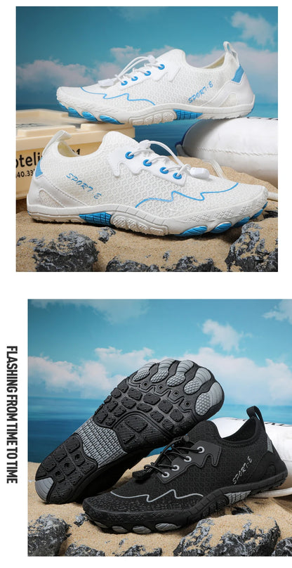 New Barefoot Wading Shoes Men and Women Mesh Quick-Drying Beach Shoes Outdoor Non-Slip Swimming Shoes Unisex Water Sports Shoes