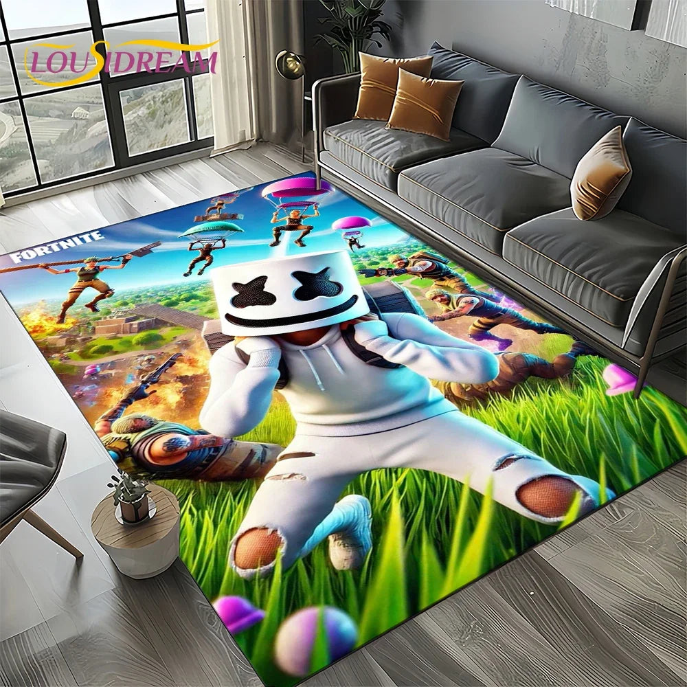 2025 New Style Fortnite-e Cartoon Rug Carpet for Living Room Bedroom Decor, Floor Mat Non-slip Decoration for Sofa Doormat Kids