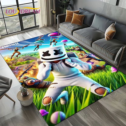 2025 New Style Fortnite-e Cartoon Rug Carpet for Living Room Bedroom Decor, Floor Mat Non-slip Decoration for Sofa Doormat Kids