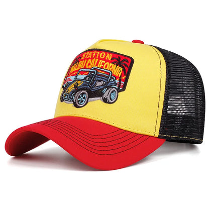 Trendy Eagle Embroidery Baseball Cap Men Women Summer Breathable Mesh Snapback Trucker Hat