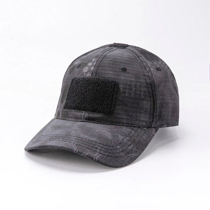 Spring Camo Baseball Cap - Tactical Military Snapback with Hook & Loop Patch Unisex Breathable Sun Hat Outdoor UV Protection