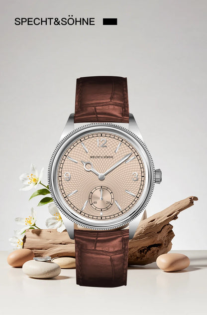 New Specht & Söhne 1908 Classic Men's Watches Mechanical Watch Genuine Leather Stainless Steel Business Wristwatch Waterproof