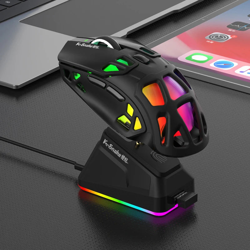 Lenovo Tri-Mode Lightweight Gaming Mouse with RGB Charging Dock 12000DPI 2.4G/Bluetooth/Wired Ergonomic Mouse for PC Laptop