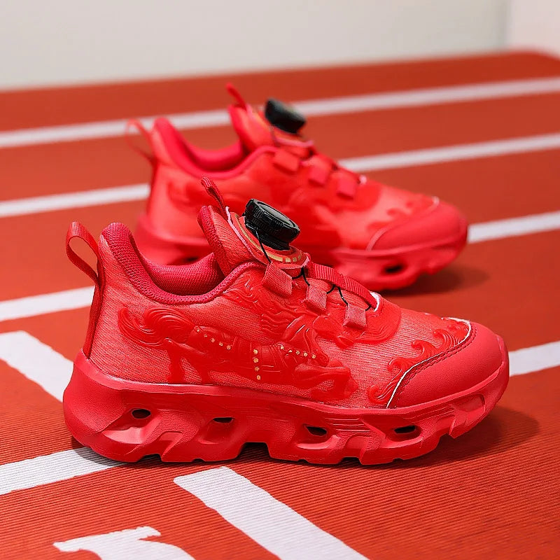Zapatillas deportivas infantiles de malla a la moda, para estudiantes, con amortiguación, transpirables, antideslizantes y perfectas para entrenamiento y running diario en el campus