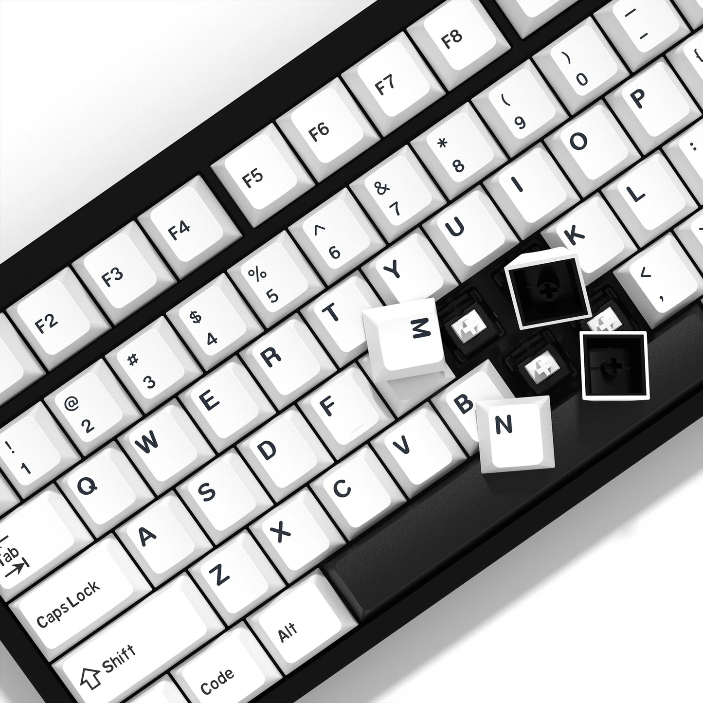 KBDiy GMK BOW Keycaps Cherry Profile Retro White And Black Double Shot PBT Keycap 7u for Mechanical Gaming Keyboard Key Caps Set