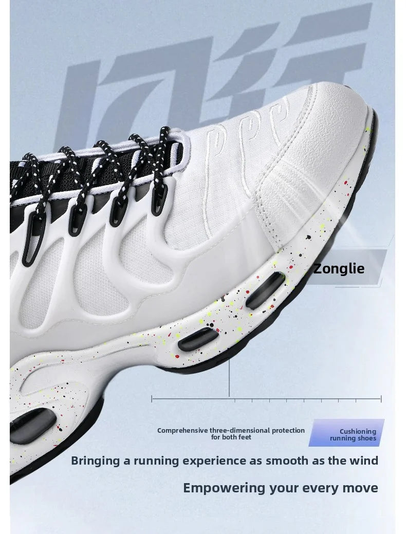 Men's air cushioned running shoes, marathon sports, breathable and lightweight, women's comfortable and non slip casual shoes
