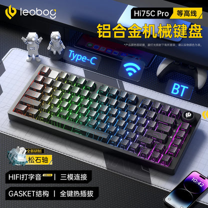 Leobog Hi75C Hi75 Hi75C Pro Aluminum Wireless Custom Mechanical Keyboard Kit Gaming Bluetooth 2.4G Wired Hotswap Gamer Keyboard