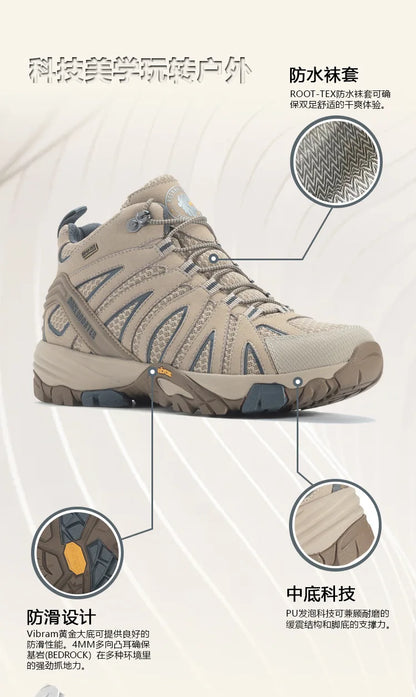 ROCKROOSTER Hiking shoes Men waterproof hunting Boots Tactical Desert Combat Boots trekking Ankle mountian cow Leather Sneakers