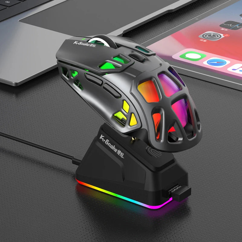 Lenovo Tri-Mode Lightweight Gaming Mouse with RGB Charging Dock 12000DPI 2.4G/Bluetooth/Wired Ergonomic Mouse for PC Laptop