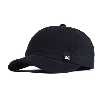 Vintage baseballkasket med kort skygge i bomuld til mænd og kvinder – blød »dad hat« i justerbar trucker-stil med lav profil