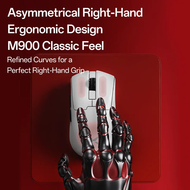 Delux M900mini PRO Wireless Gaming Mouse Ergonomic Ultra-Lightweight 40g PAW3395 8K Hz for Medium to Small Hands PC Laptop Gamer