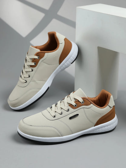 New Men's Four Seasons Waterproof Walking Shoes Casual Leather Sports Shoes Non-Slip Camping Shoes Men's Tennis Shoes