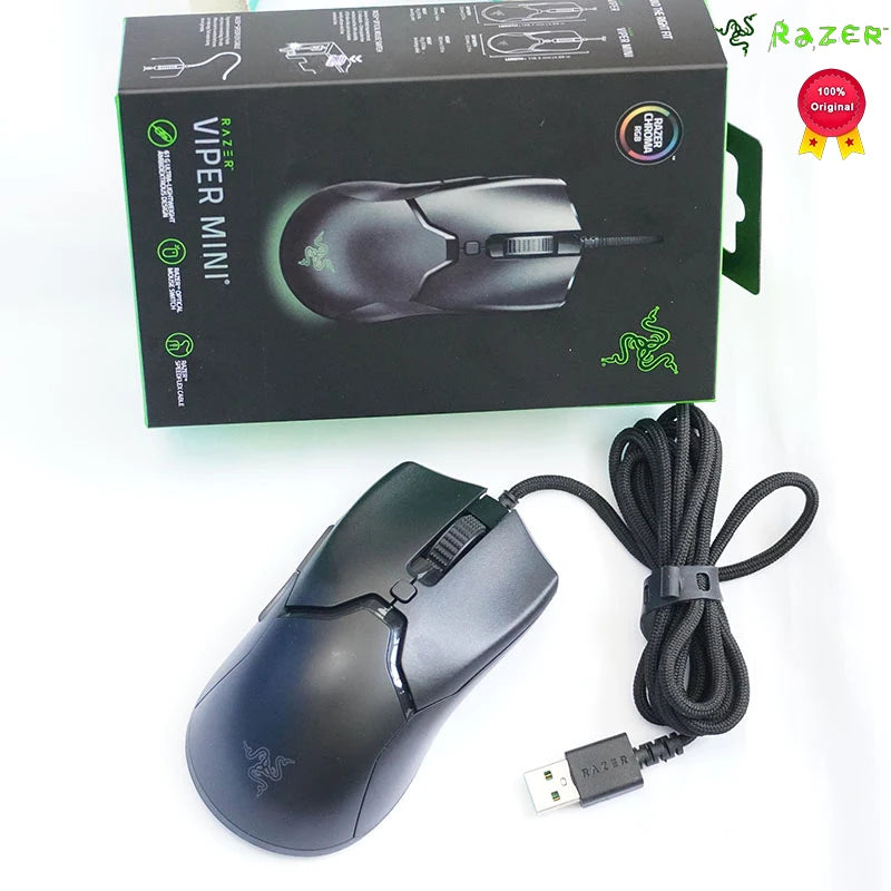 Razer NEW YEAR GIFT gift Thunder Snake Viper Mini Computer Esports Cable Gaming Mouse Laptop RGB Light, Small Hand Mouse