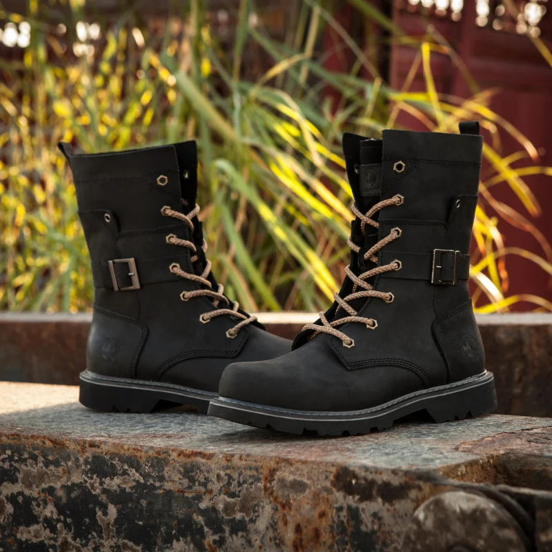 ROCKROOSTER Hiking shoes Men waterproof hunting Boots Tactical Desert Combat Boots trekking Ankle mountian cow Leather Sneakers