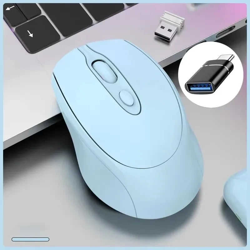 Bluetooth-Compatible Wireless Mouse 2.4G Rechargeable Wireless Computer Mouse USB Silent Gamer Mice for PC Laptop Macbook Tablet