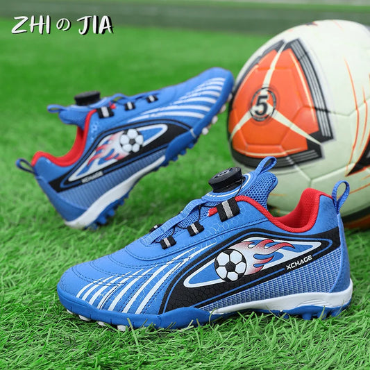 Children's Rotating Buckle Sneaker Students Competition Training Football Shoes Fashionable Lightweight Anti slip Footwear