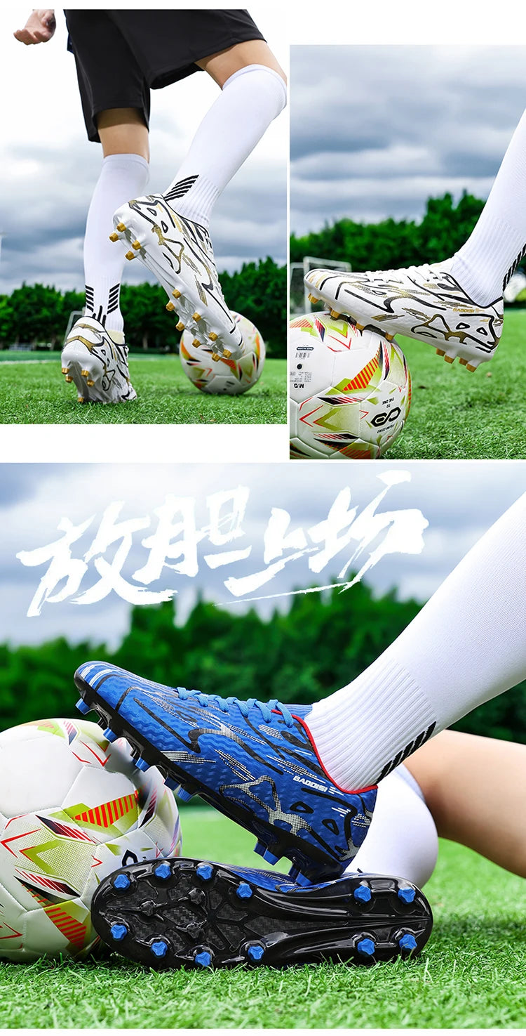 New Men Football Boots TF Sport Training Soccer Shoes Soft Ultralight Breathable Professional Sneakers Unisex Grass Cleats Match