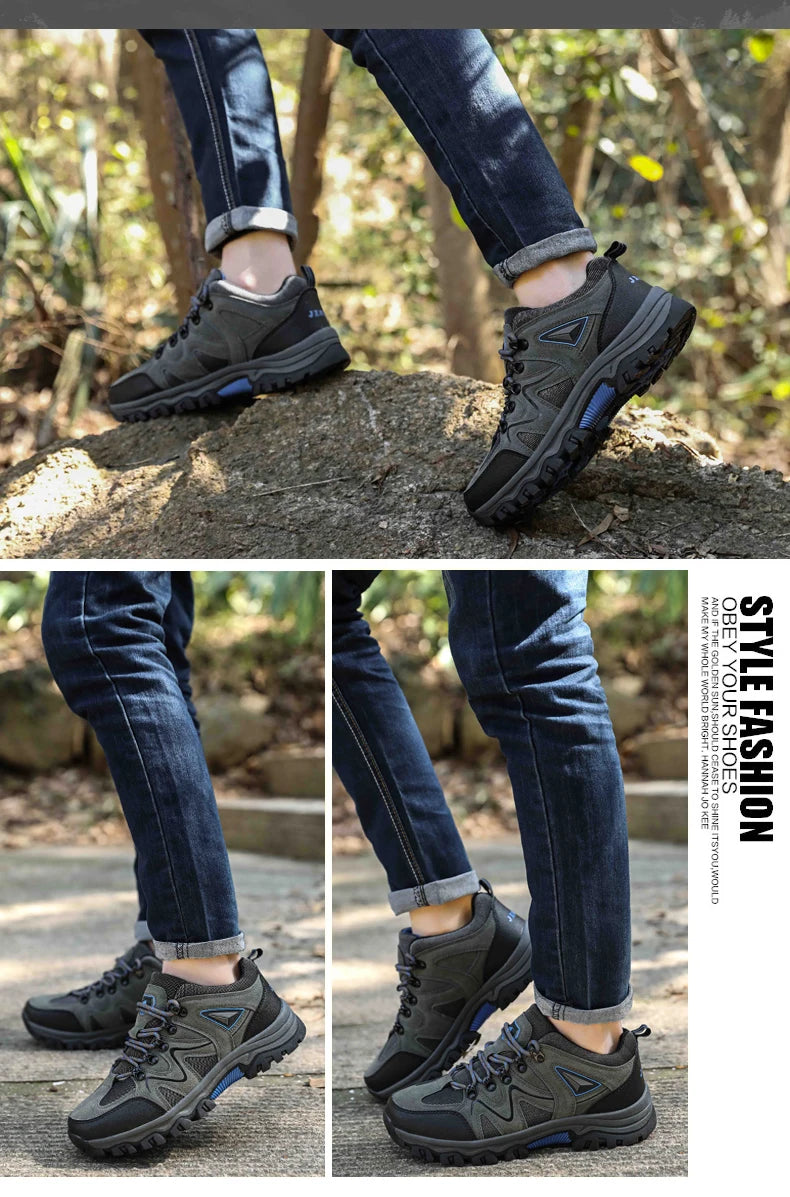 Men's Hiking Shoes All-Terrain Outdoor Sports Shoes Breathable Wear-Resistant Mesh Non-Slip Hiking Shoes Outdoor Cycling Shoes