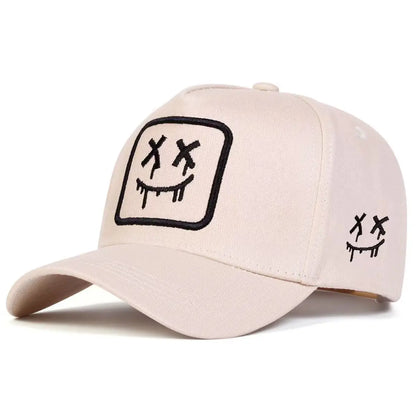 Unisex XX Smiling Face Embroidery Baseball Caps Spring Autumn Outdoor Adjustable Casual Hats Sunscreen Hat Sports Cap