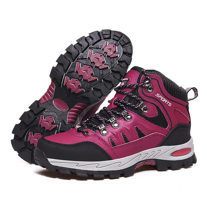 Outdoor Waterproof Hiking Boots for Men and Women, Spring and Autumn, Wear-Resistant Mountain Sports Boots, Hunting Sports Shoes